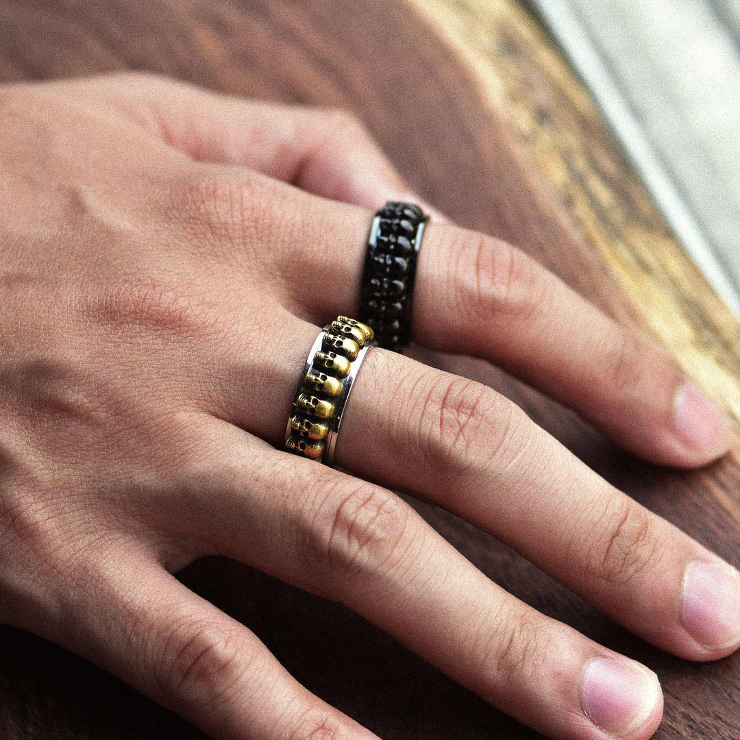 Gothic Skull Ring Anxiety Fidget Ring For Men