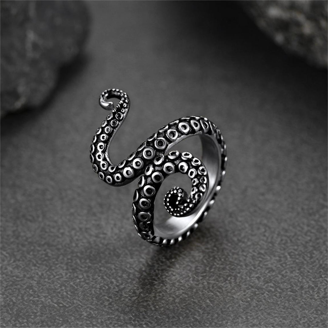 Punk Octopus Tentacle Ring For Men in Stainless Steel
