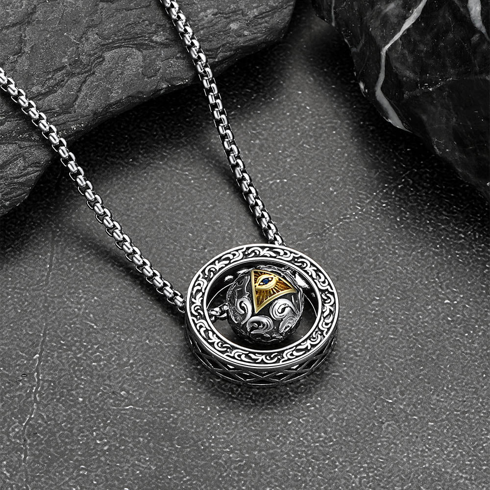 All-Seeing Eye Evil Eye Necklace Talisman Bead Protection Jewelry for Men