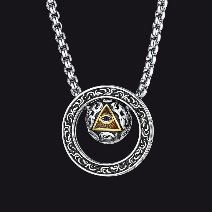All-Seeing Eye Evil Eye Necklace Talisman Bead Protection Jewelry for Men