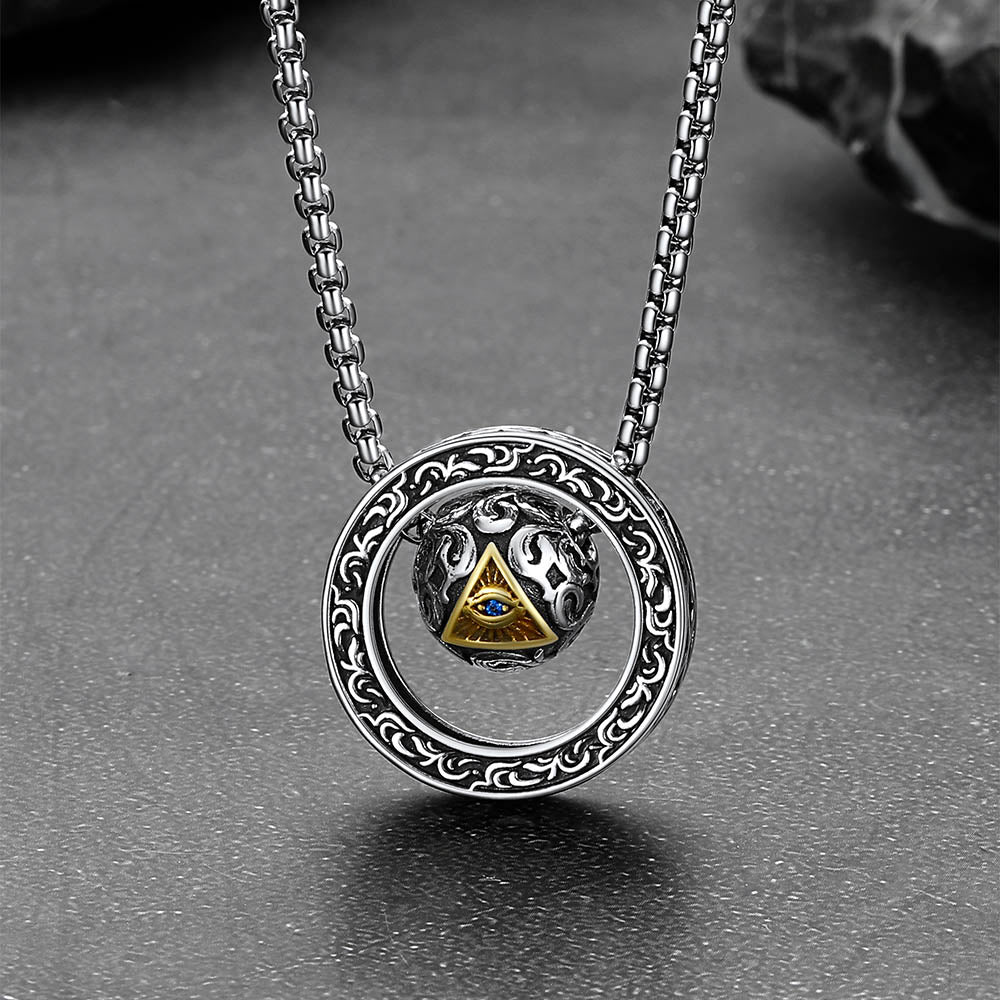 All-Seeing Eye Evil Eye Necklace Talisman Bead Protection Jewelry for Men