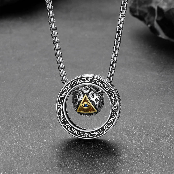 All-Seeing Eye Evil Eye Necklace Talisman Bead Protection Jewelry for Men