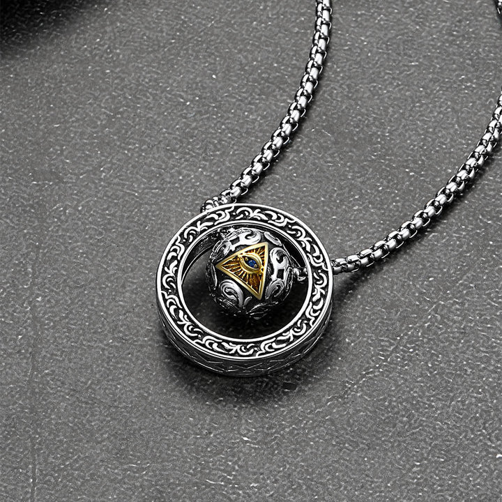 All-Seeing Eye Evil Eye Necklace Talisman Bead Protection Jewelry for Men