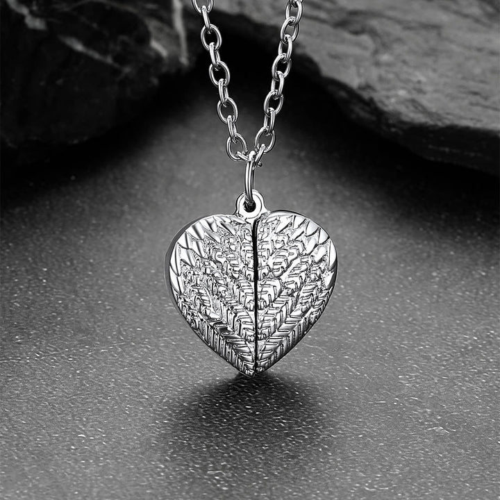 Custom Angel Wings Photo Locket Necklace for Women