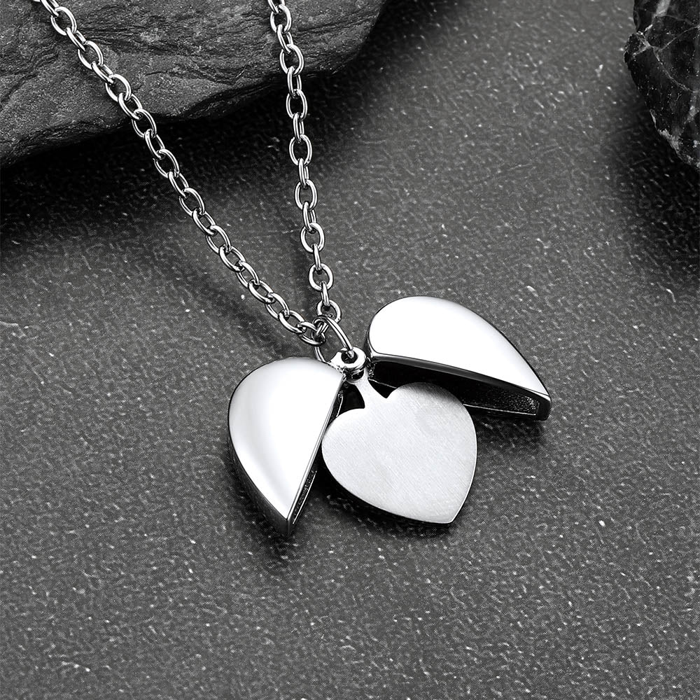 Custom Angel Wings Photo Locket Necklace for Women