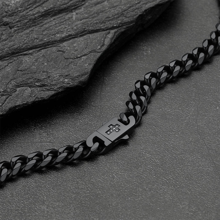 Miami Cuban Link Chain Necklace with Cross for Men