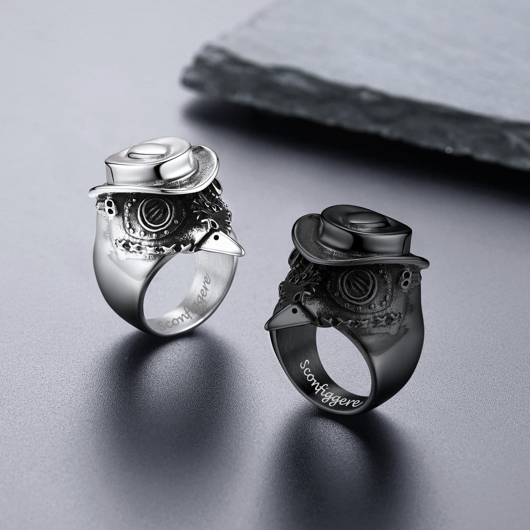 Plague Doctor Stainless Steel Ring for Men