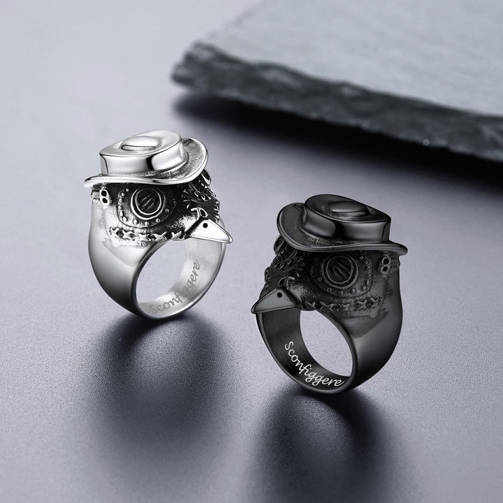 Plague Doctor Stainless Steel Ring for Men