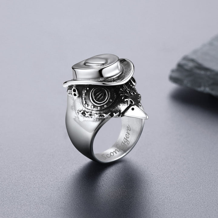 Plague Doctor Stainless Steel Ring for Men