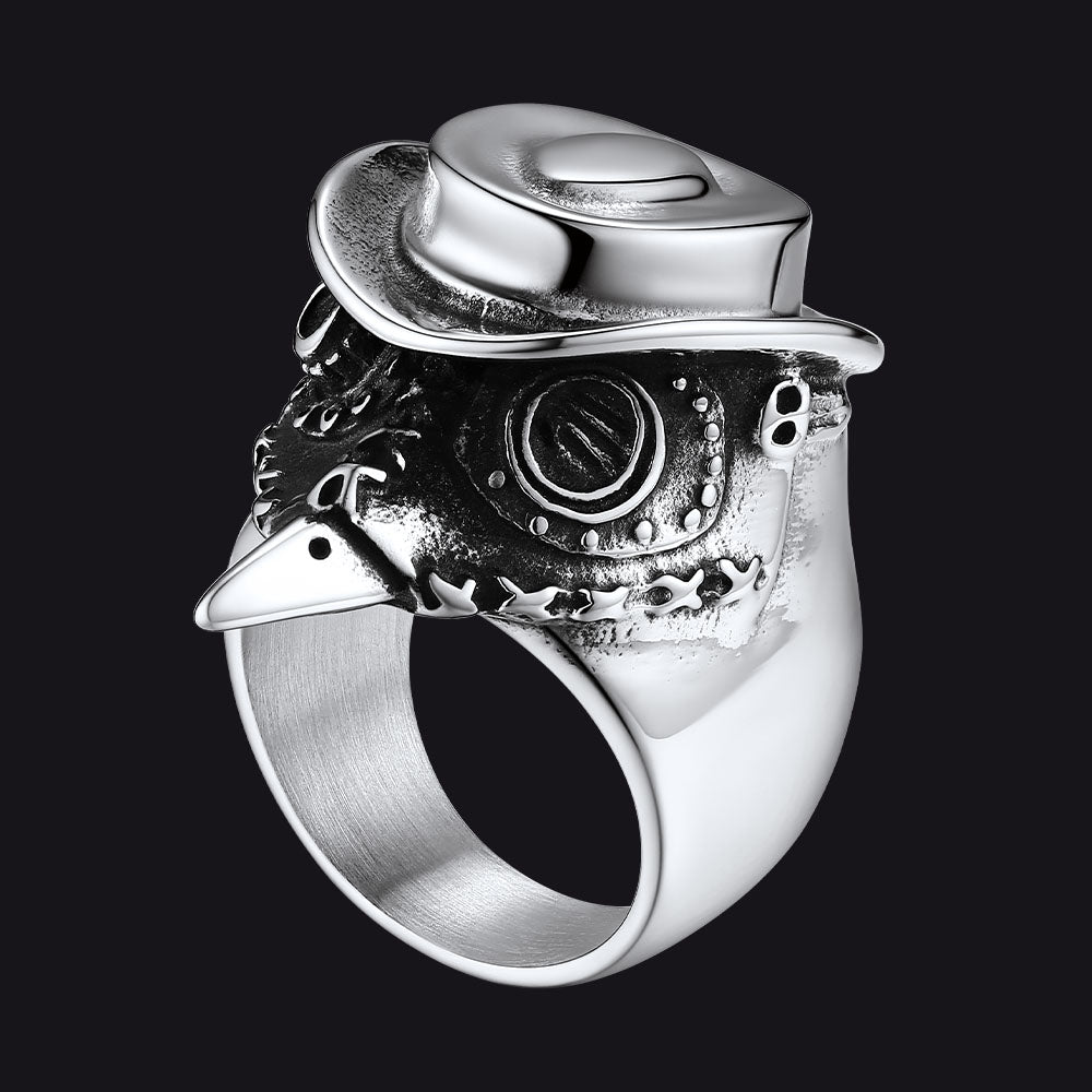 Plague Doctor Stainless Steel Ring for Men