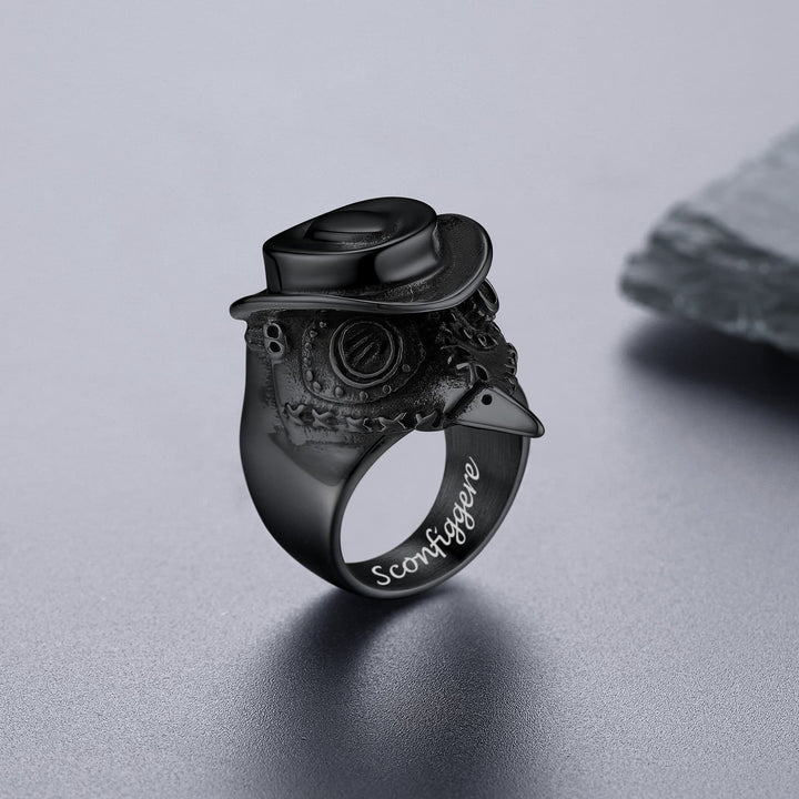 Plague Doctor Stainless Steel Ring for Men