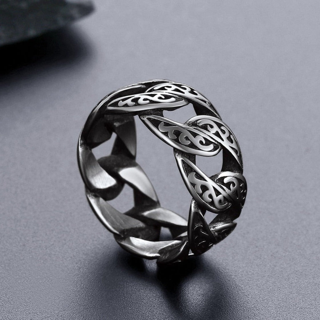 Celtic Cuban Chain Ring For Men Stainless Steel