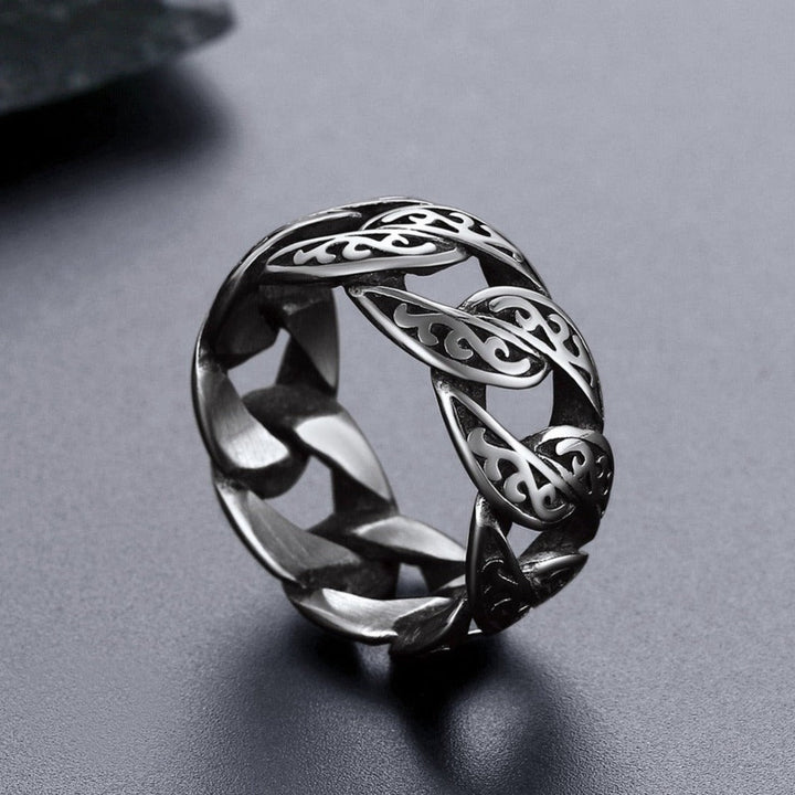 Celtic Cuban Chain Ring For Men Stainless Steel
