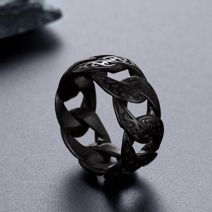 Celtic Cuban Chain Ring For Men Stainless Steel