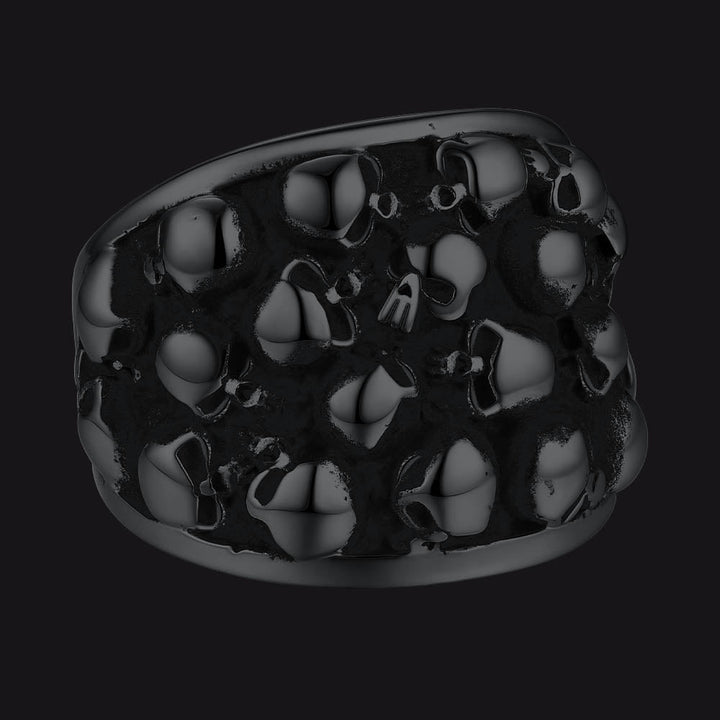 Gothic Skeleton Multi Skull Stainless Steel Band Ring For Men