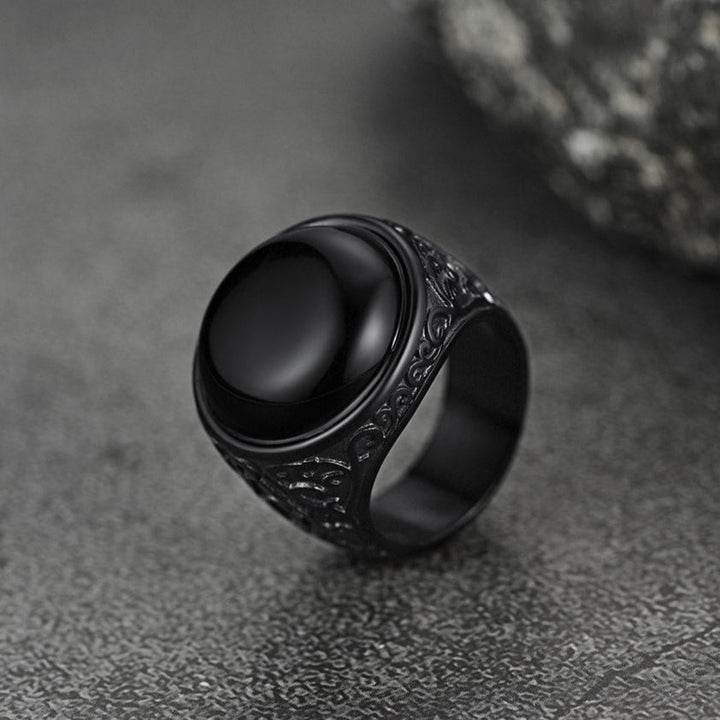 Vintage Masonic Black Onyx Ring for Men Father