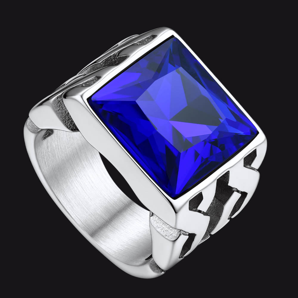Celtic Black Onyx Signet Ring in Stainless Steel for Men