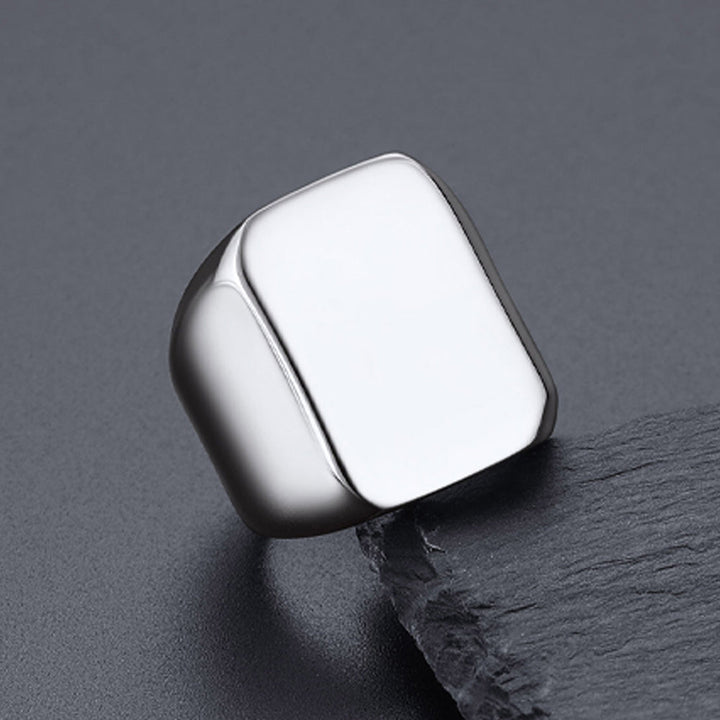 Customized Text Chunky Signet Ring for Men Women