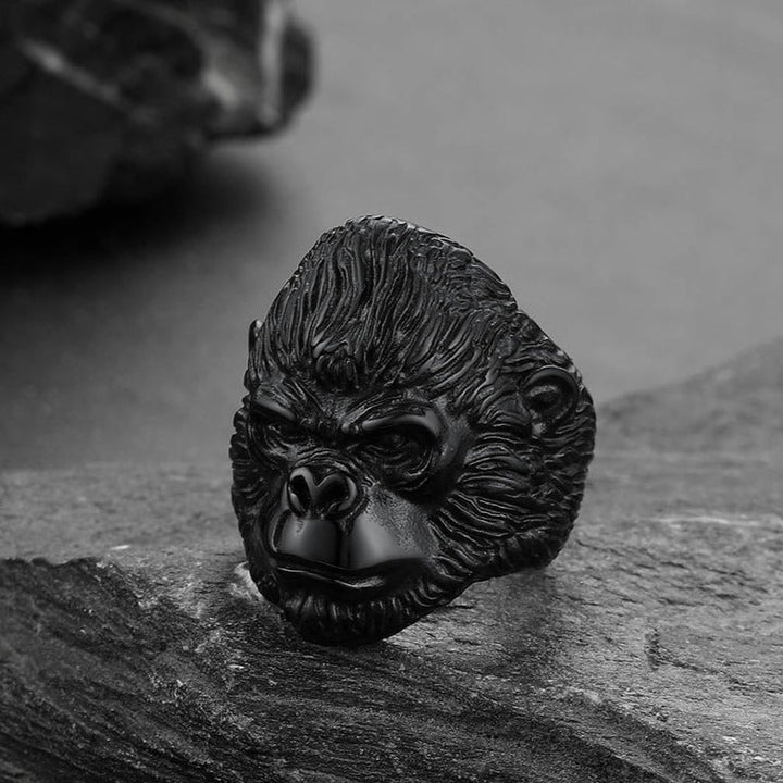 Biker Gorilla King Stainless Steel Ring for Men