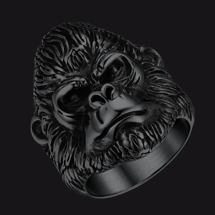 Biker Gorilla King Stainless Steel Ring for Men