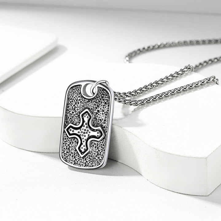 Flash Sale Hebrew Jewish Star of David Dog Tag Necklace with Knight Cross