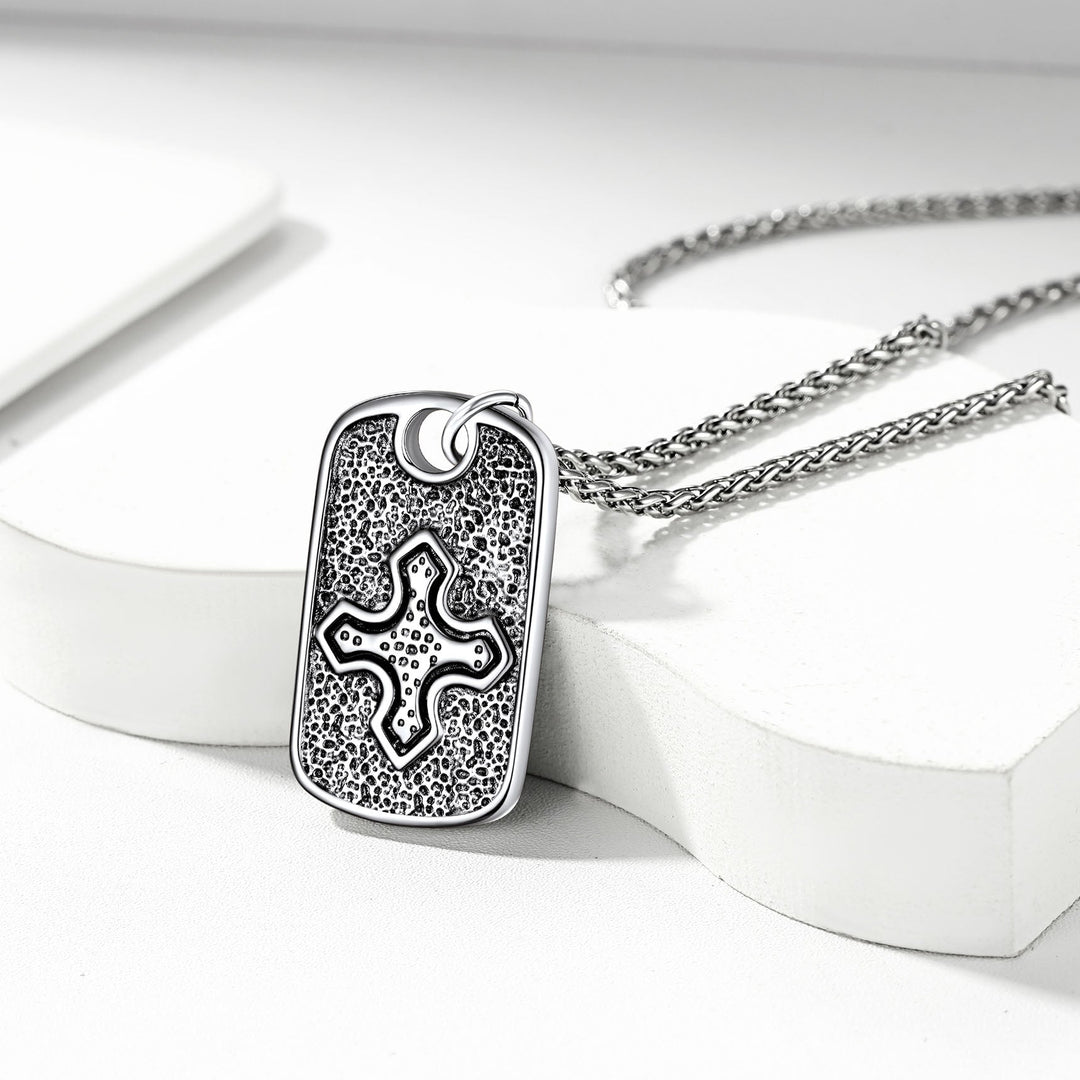Flash Sale Hebrew Jewish Star of David Dog Tag Necklace with Knight Cross