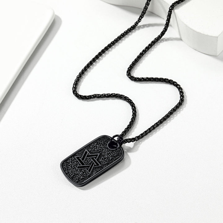 Flash Sale Hebrew Jewish Star of David Dog Tag Necklace with Knight Cross