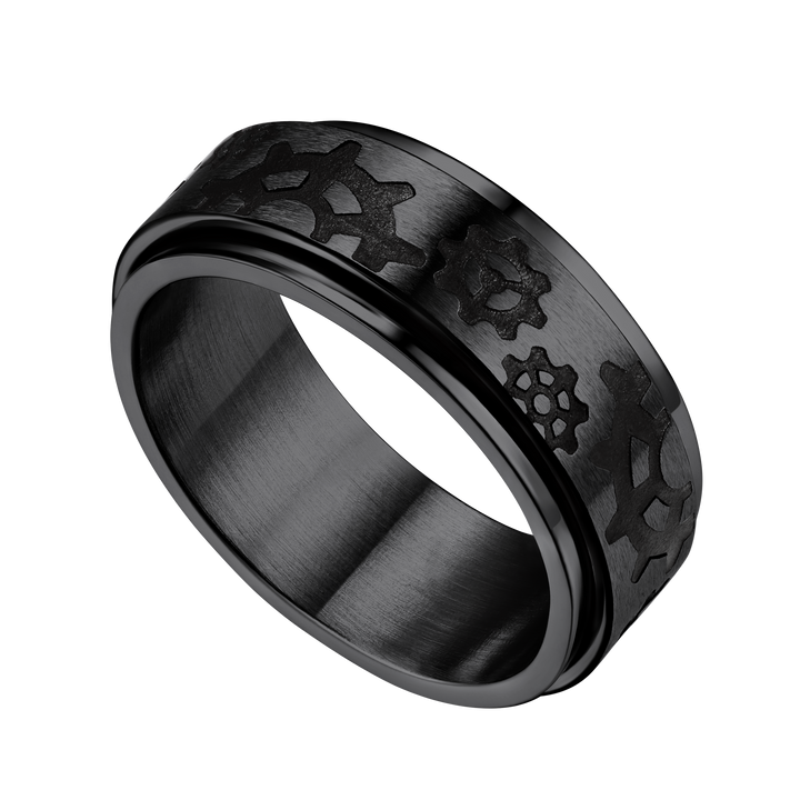 Flash Sale 8mm Rotatable Star Moon, Sun Turning Ring for Men