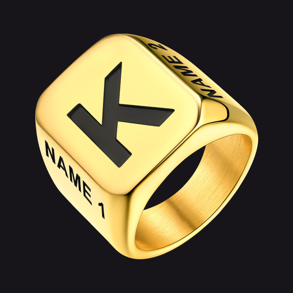 Minimalist Custom Engraved Name Band Rings for Men