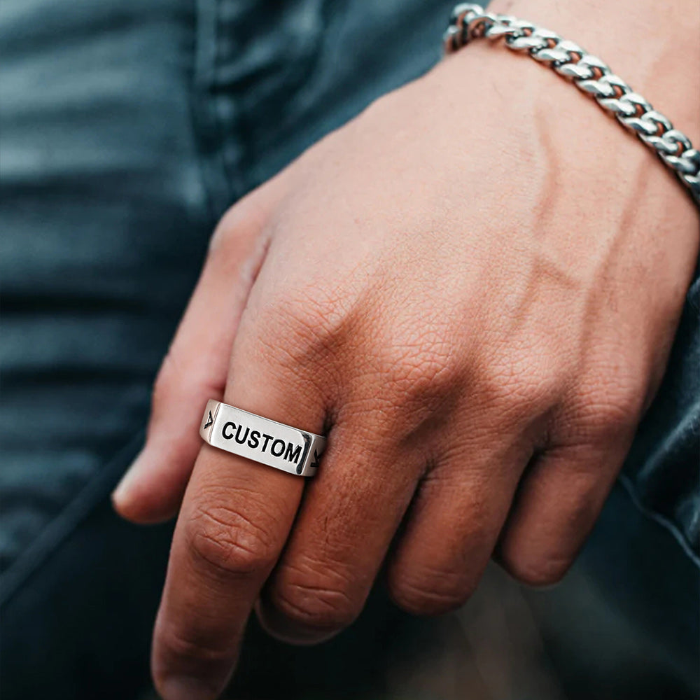 Customizable 7mm Minimalist Simple Band Ring for Men