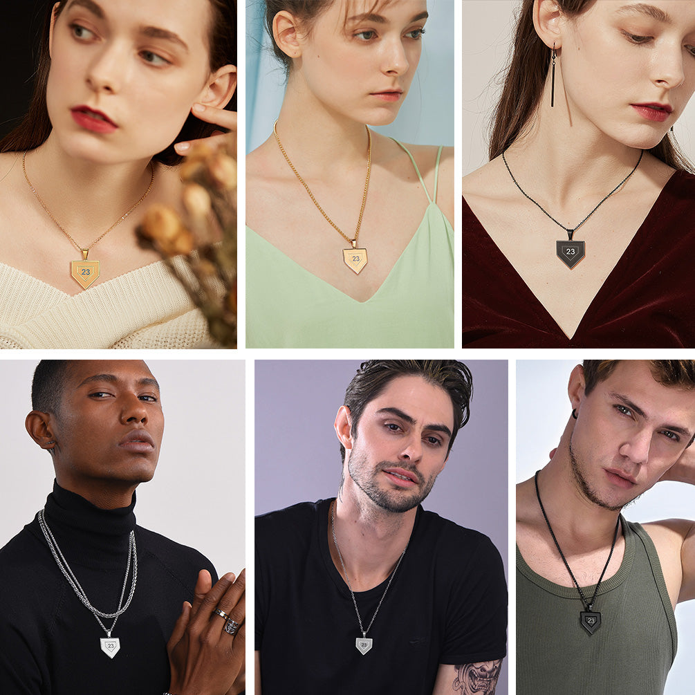 Custom Number Baseball Softball Necklace For Men Boys