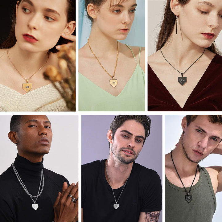Custom Number Baseball Softball Necklace For Men Boys