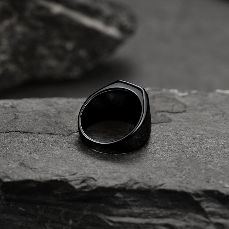 Black Onyx Stone Ring Signet Ring For Men Size 07-12
