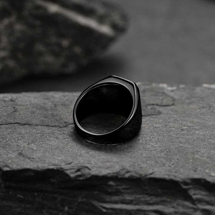 Black Onyx Stone Ring Signet Ring For Men Size 07-12