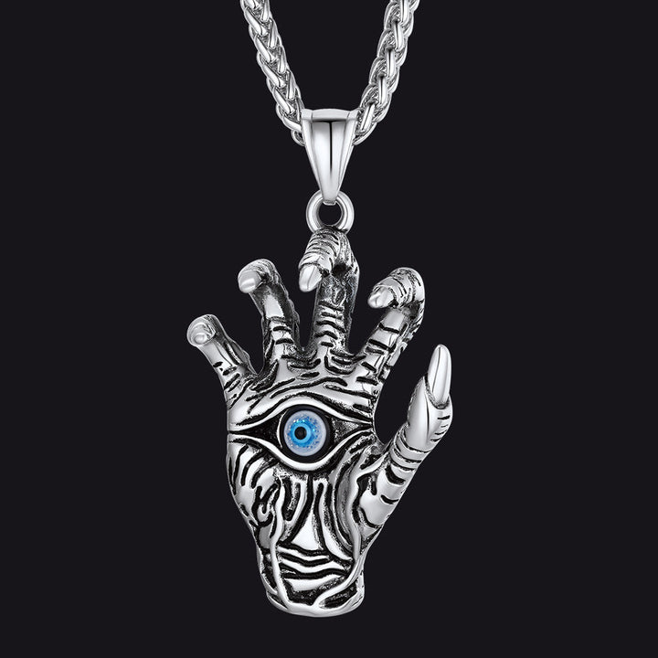 Dragon Claw Blue Evil Eye Pendant Necklace for Men