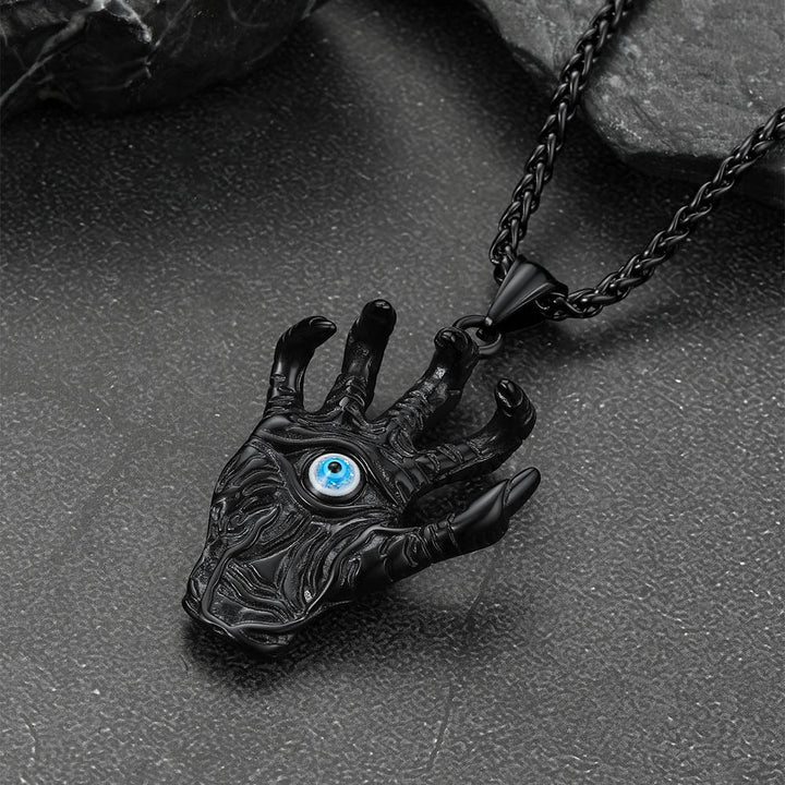 Dragon Claw Blue Evil Eye Pendant Necklace for Men