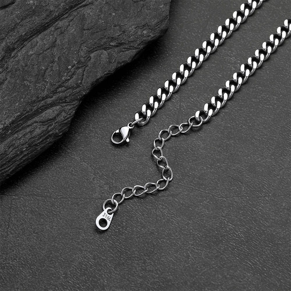 Custom Cross Cuban Link Chain Necklace with Engraved Name for Men 5/7MM