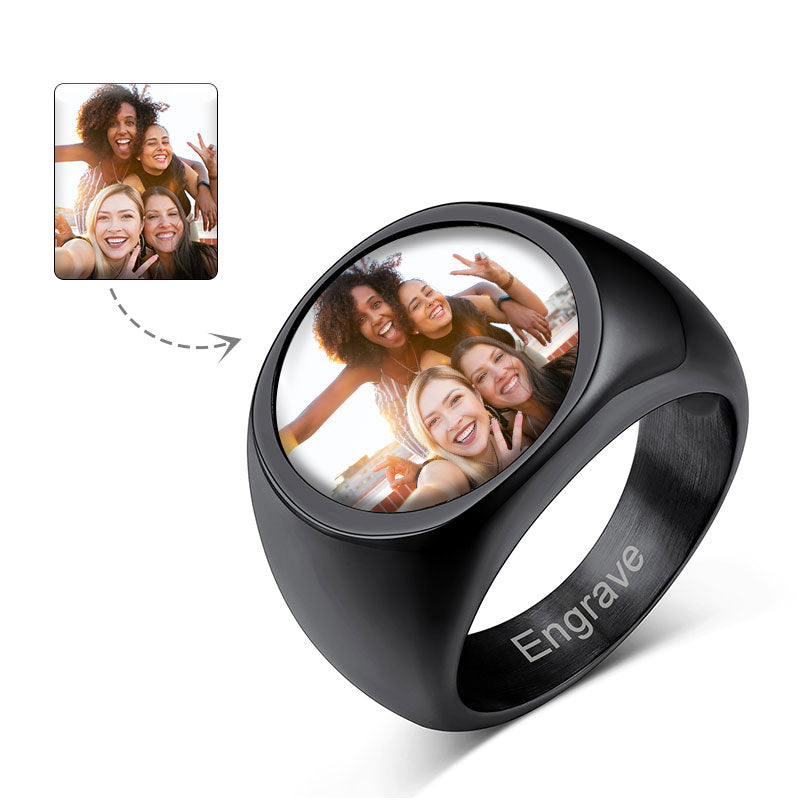 Personalized Photo Ring Memorial Gift For Men Women