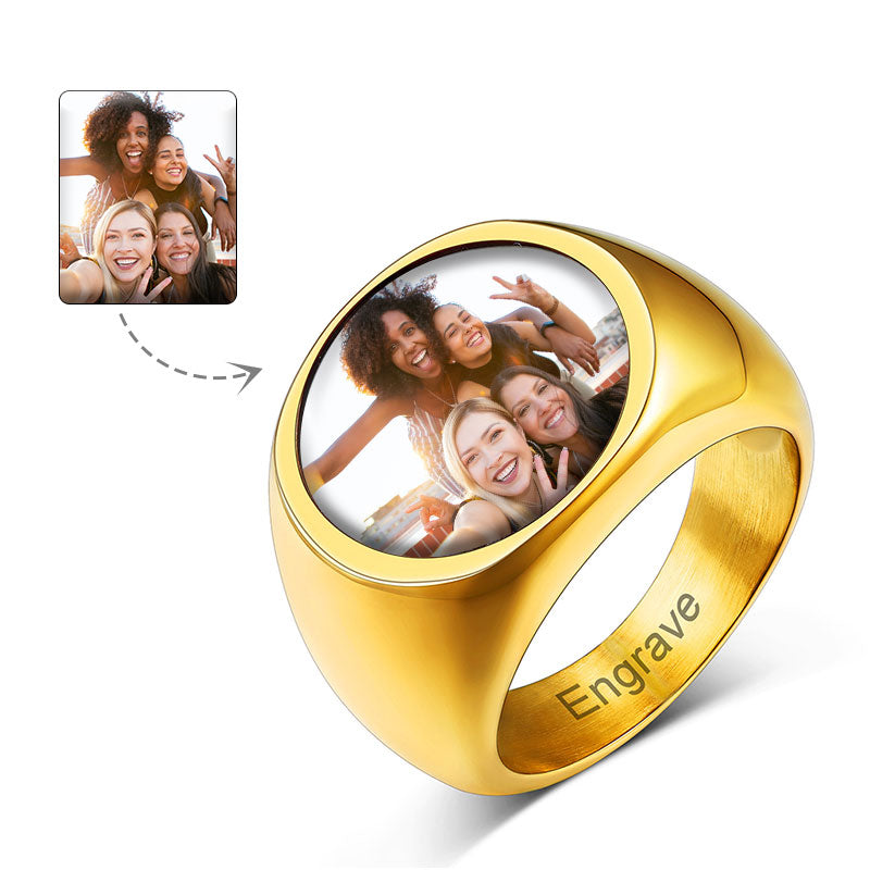 Personalized Photo Ring Memorial Gift For Men Women