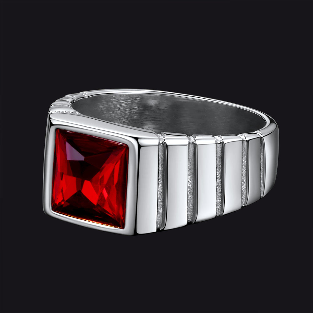 Birthstone Band Ring for Men