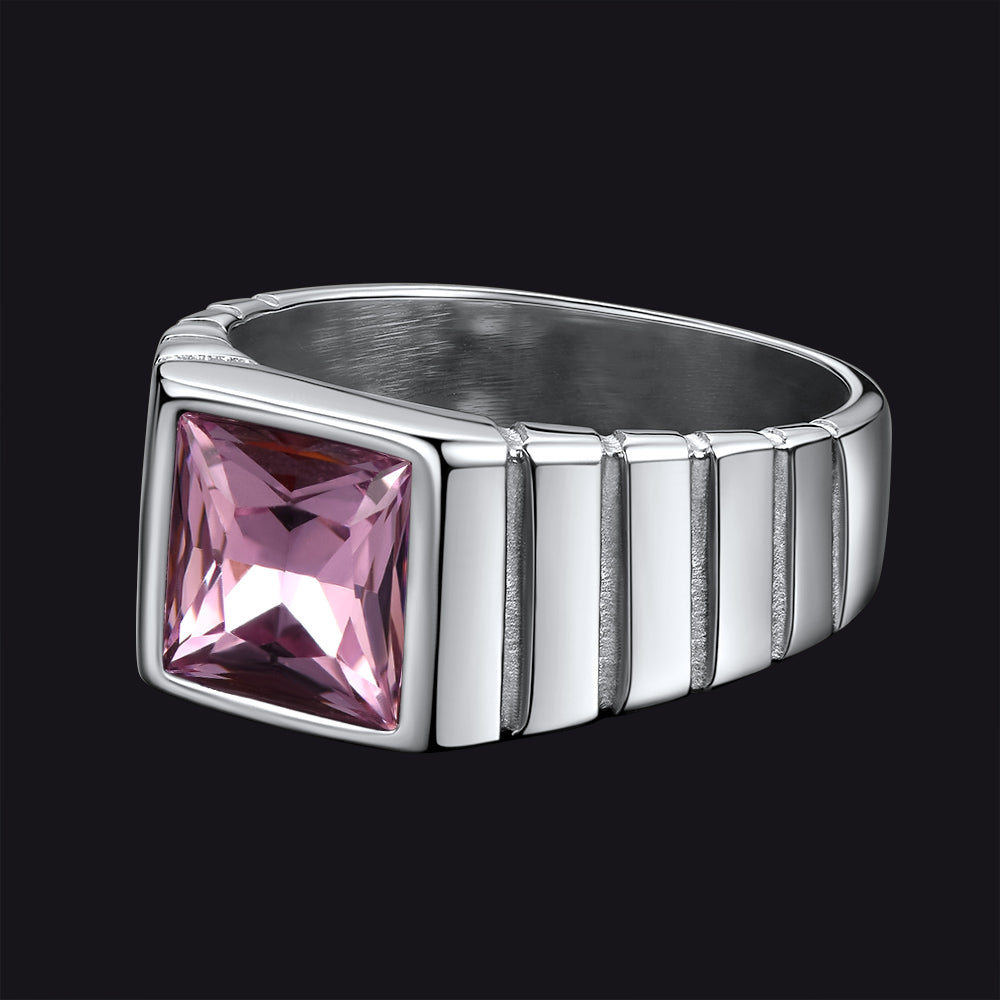 Birthstone Band Ring for Men