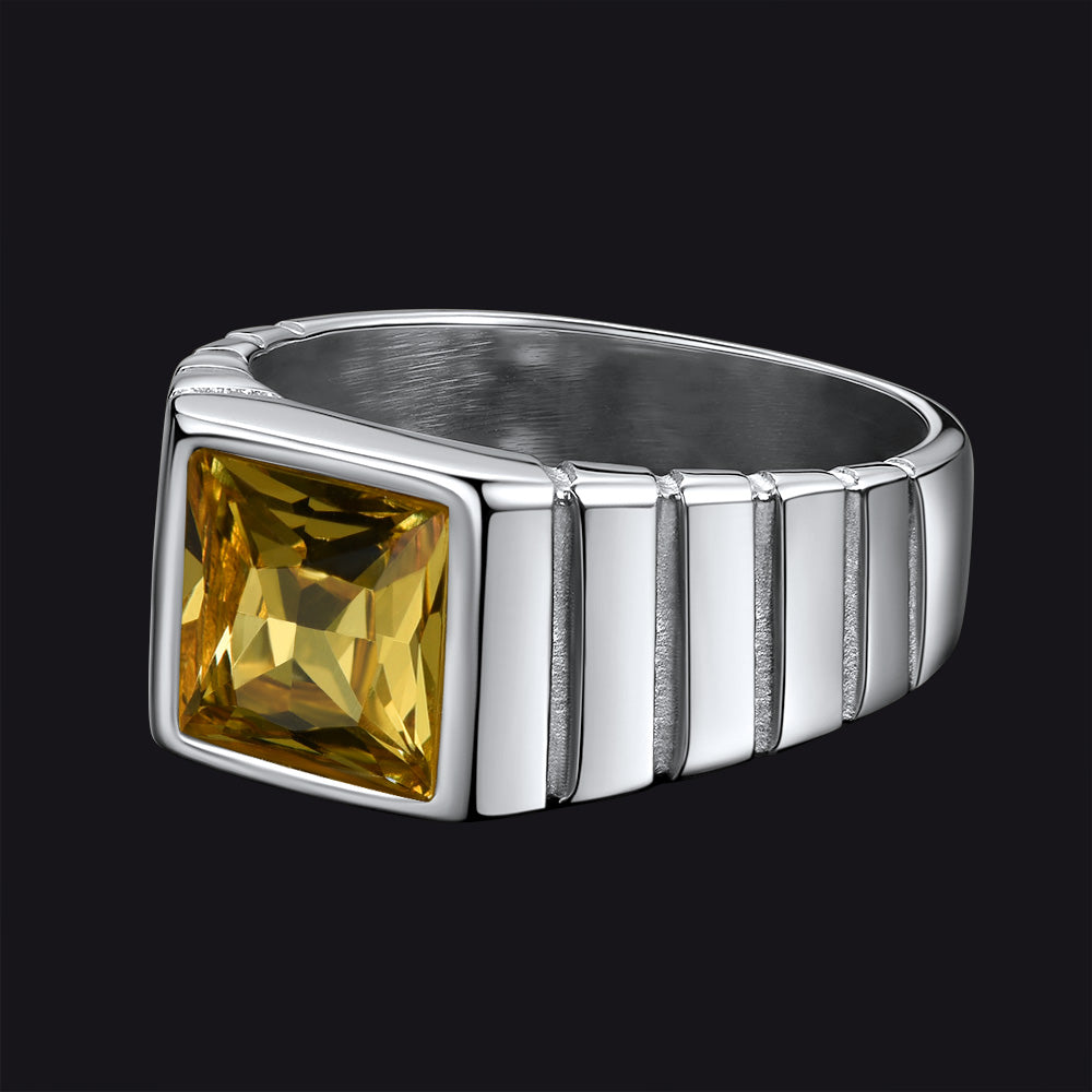 Birthstone Band Ring for Men