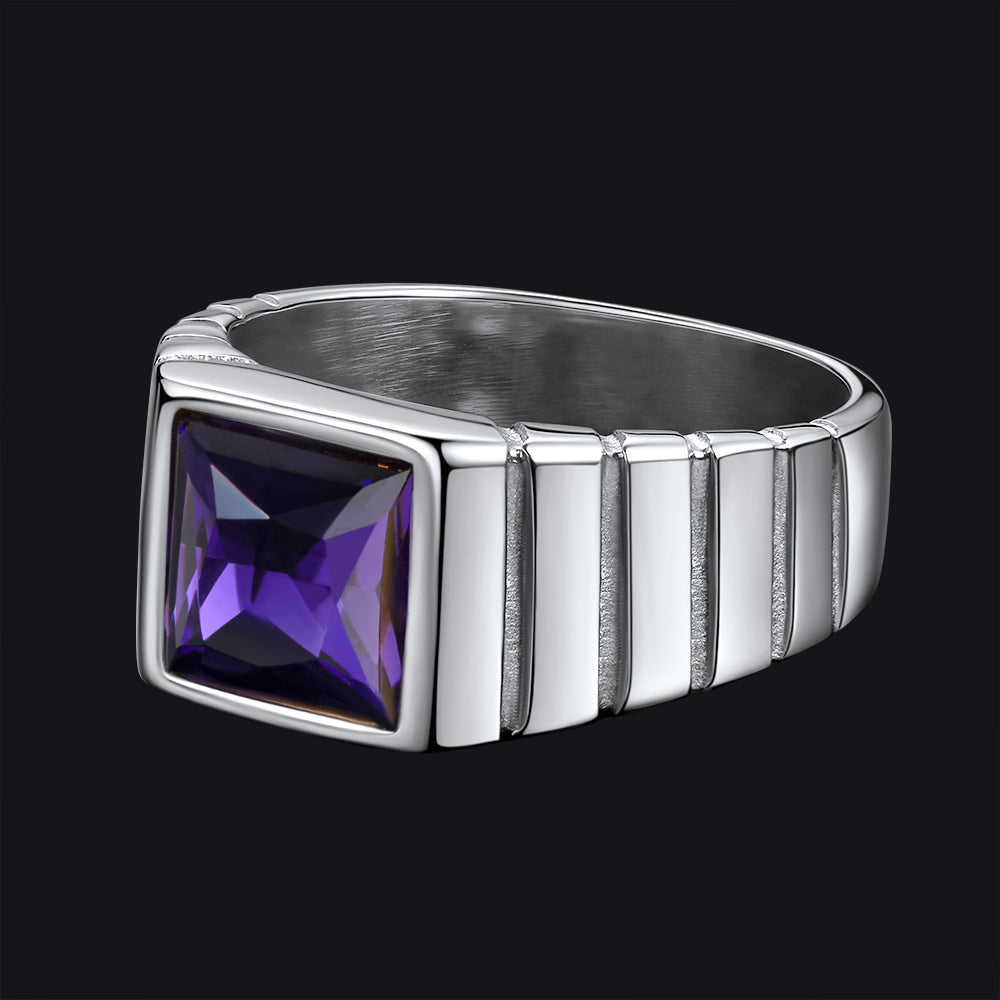Birthstone Band Ring for Men