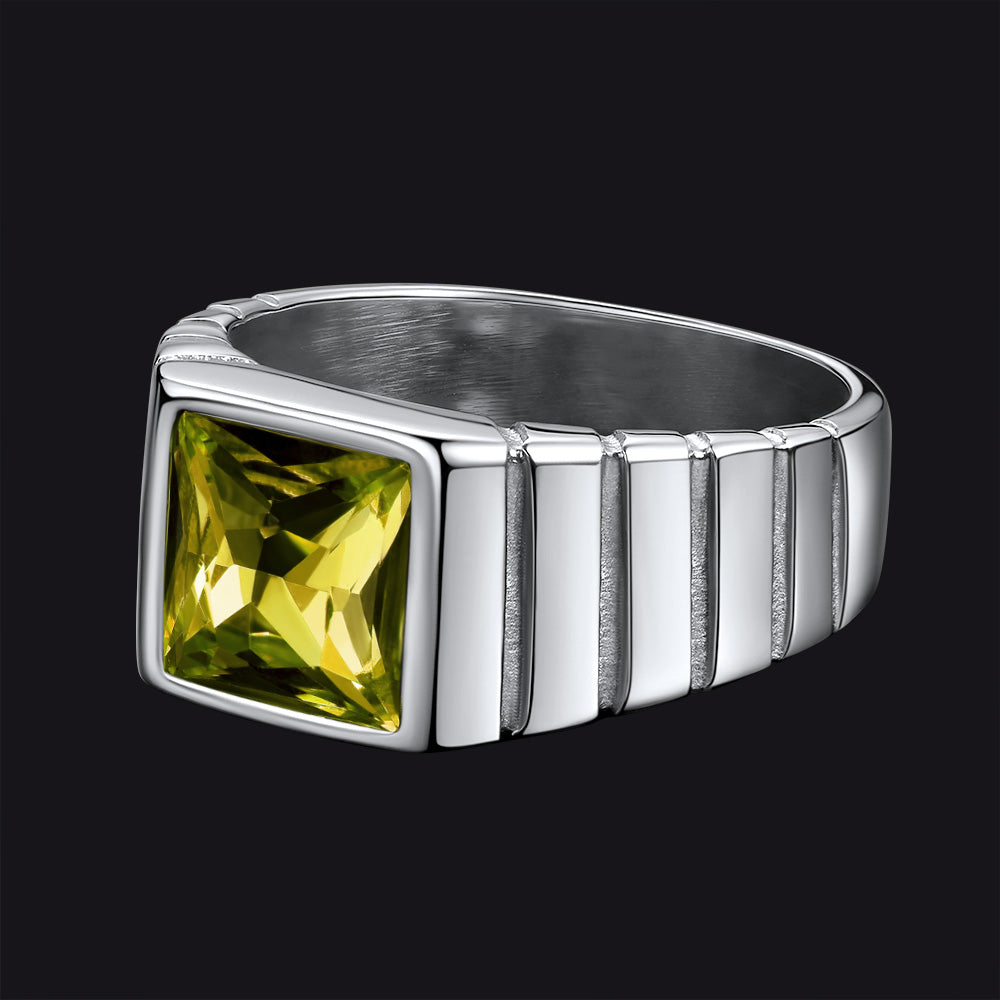 Birthstone Band Ring for Men