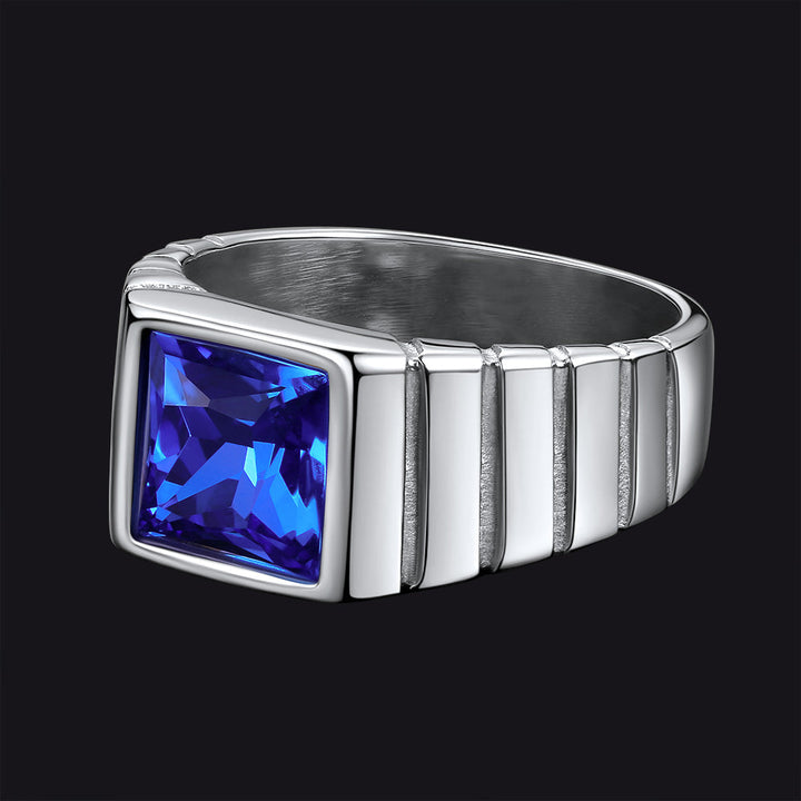 Birthstone Band Ring for Men