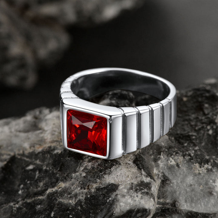 Birthstone Band Ring for Men