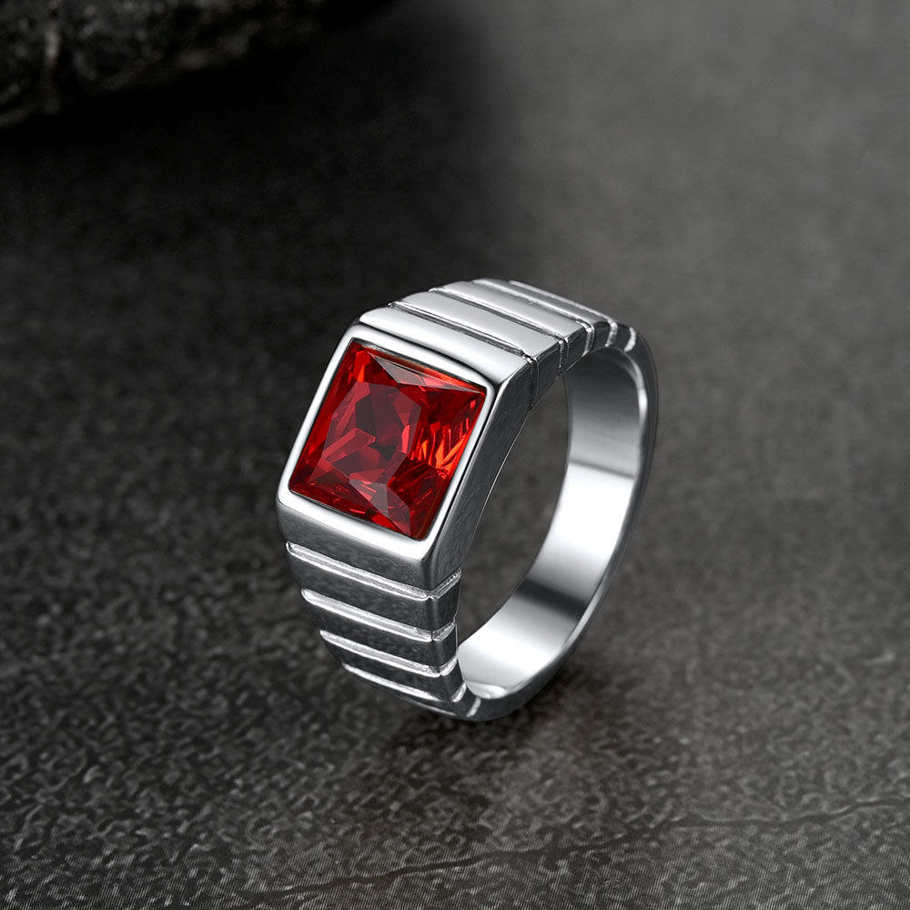 Birthstone Band Ring for Men