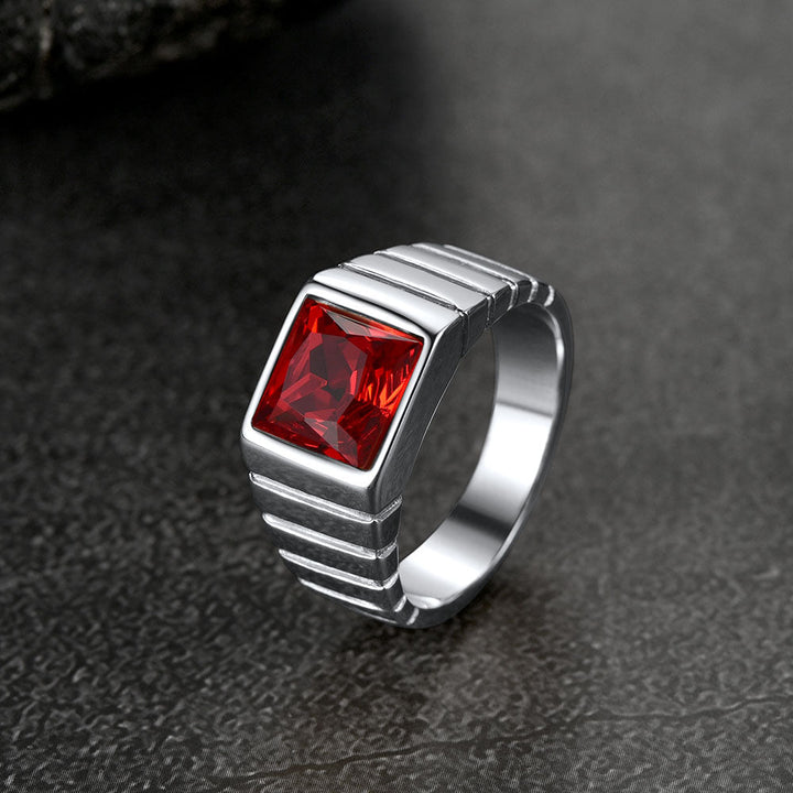 Birthstone Band Ring for Men