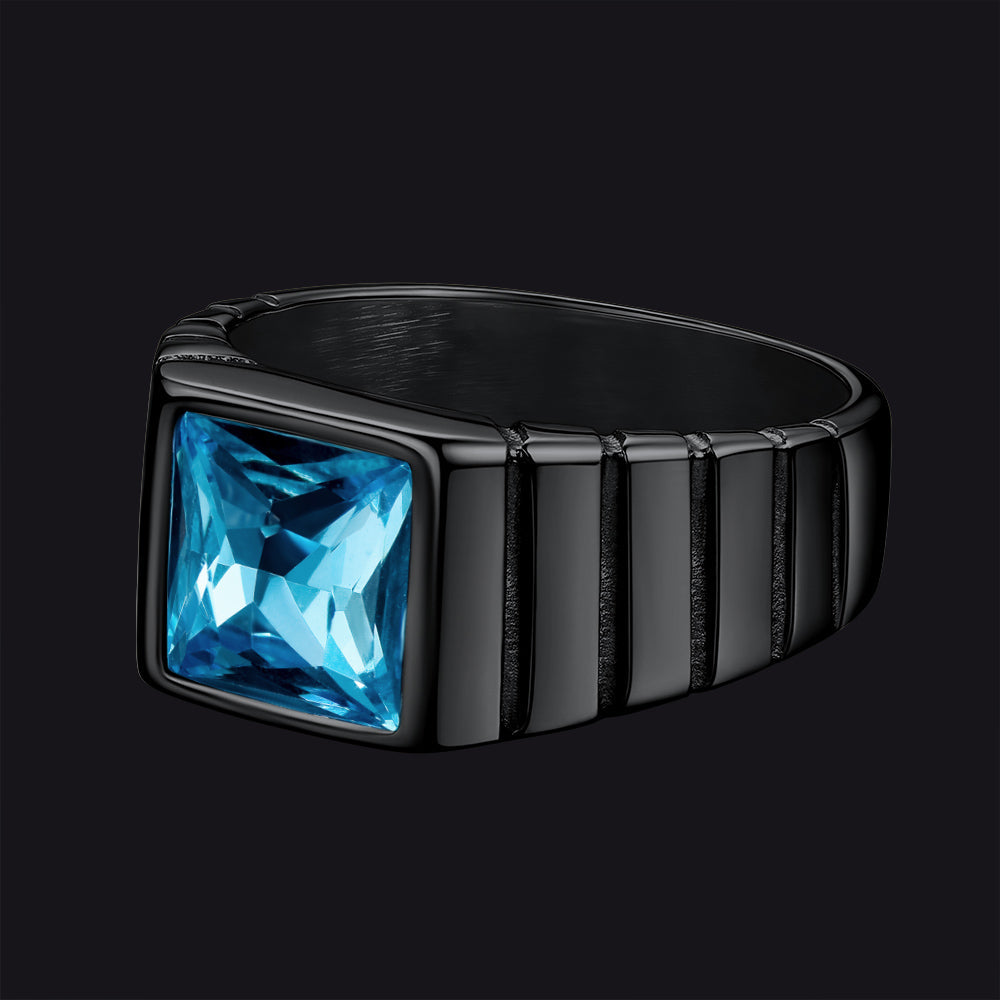 Birthstone Band Ring for Men