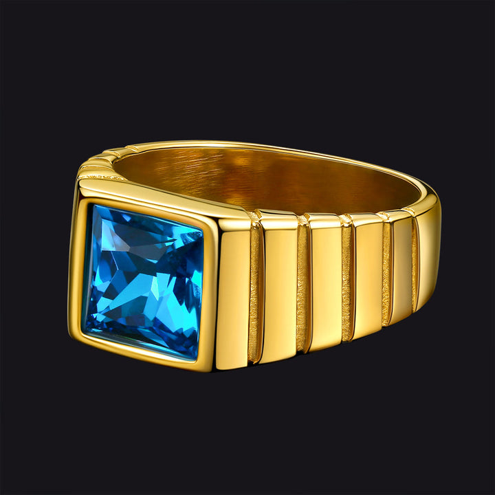 Birthstone Band Ring for Men